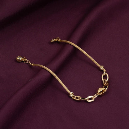 14K Yellow Gold Hoop Italian Bead Bracelet