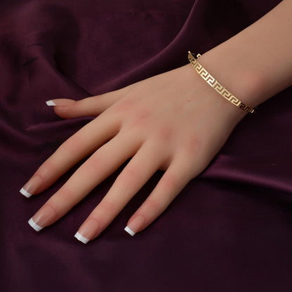 14K Yellow Gold Designer Inspired Model 14 Hinged Cuff Bangle