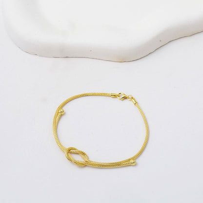 14K Yellow Gold Woven Link Knot Bracelet