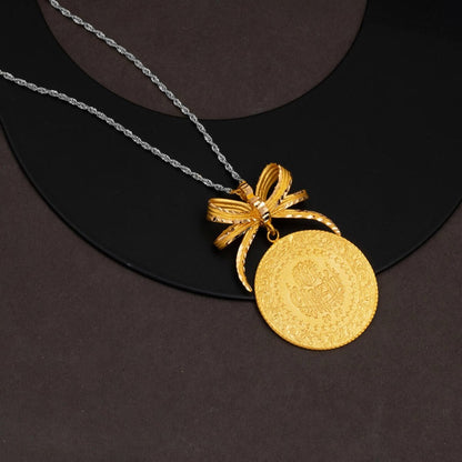 22K Yellow Gold Full Bow Pendant