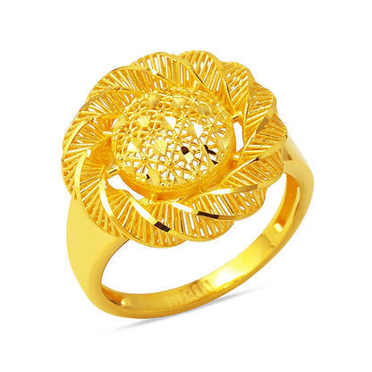 14K Yellow Gold Nevbahar Engraved Ring