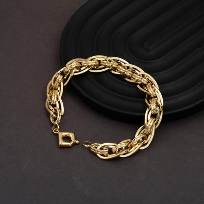 14K Yellow Gold Hand Engraved Hoop Bracelet