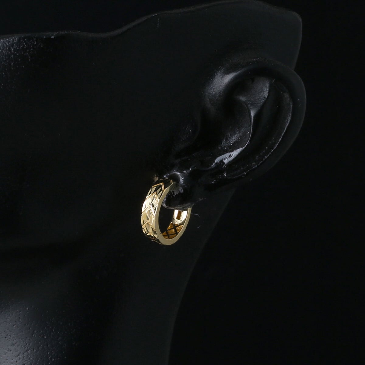 14K Yellow Gold Arrow Design Hoop Earrings