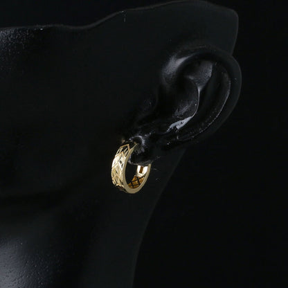 14K Yellow Gold Arrow Design Hoop Earrings