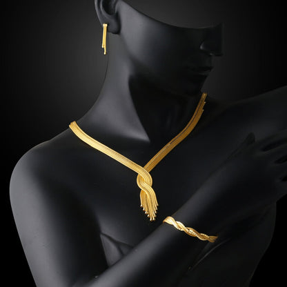 14K Yellow Gold Italian Chain Jewelry Set (25.67 g)