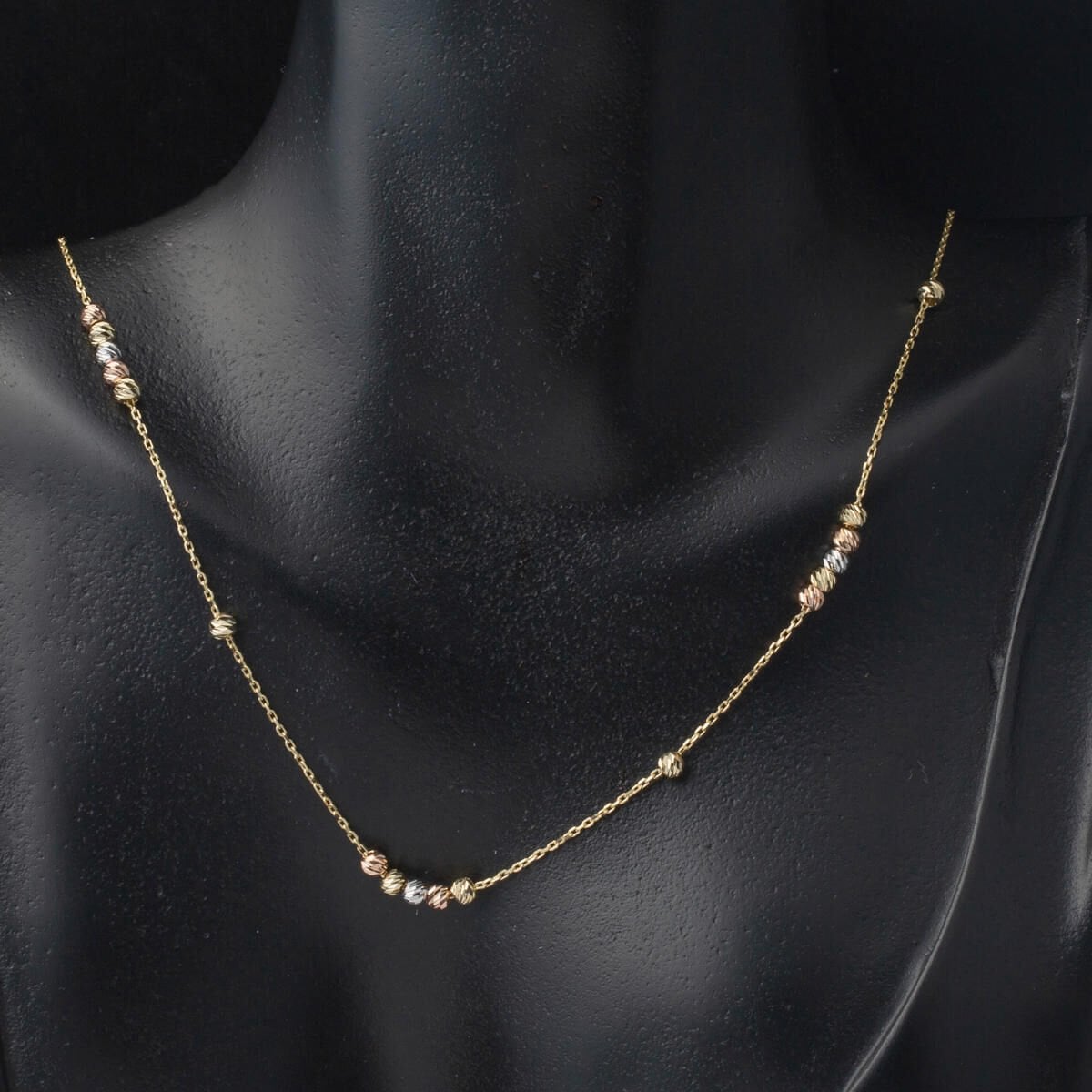 14K Yellow Gold Bead Chain Necklace (3 g)
