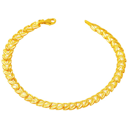 14K Yellow Gold Wheat Bracelet