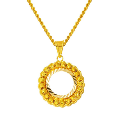 14K Yellow Gold Quarter Coin Frame Necklace