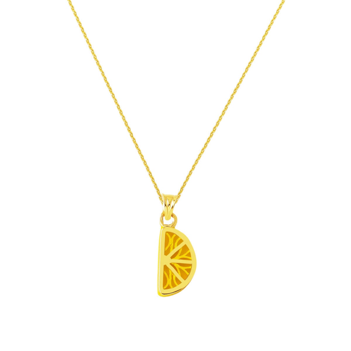 14K Yellow Gold Lemon Slice Necklace
