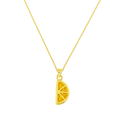 14K Yellow Gold Lemon Slice Necklace
