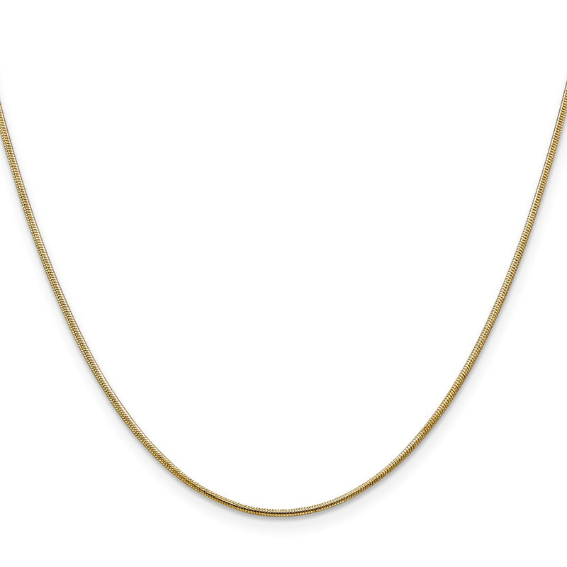 16 Inch 14K 1mm Round Snake Chain Necklace