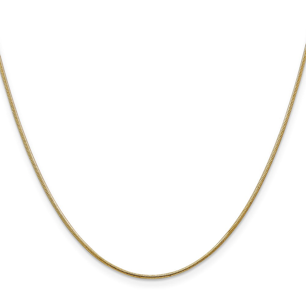 18 Inch 14K 1mm Round Snake Chain Necklace