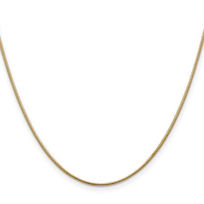 24 Inch 14K 1mm Round Snake Chain