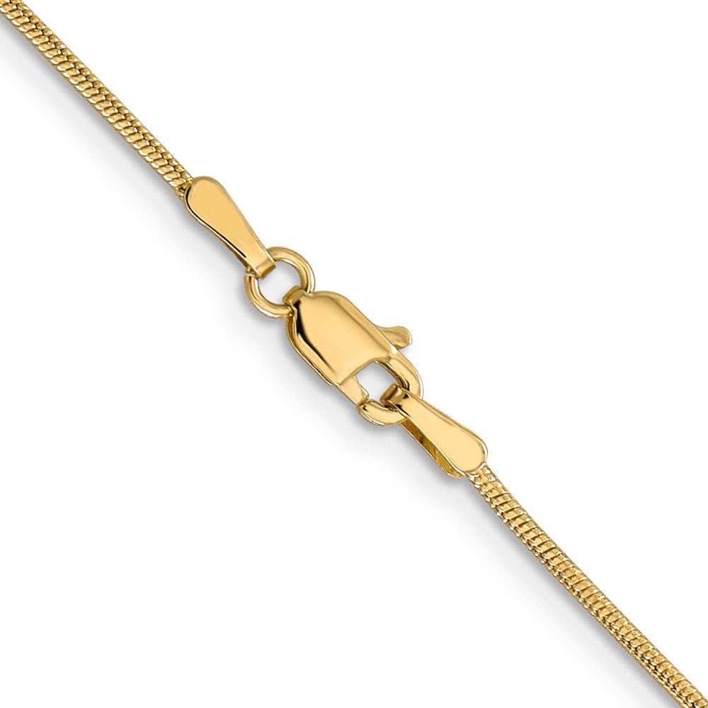 18 Inch 14K 1mm Round Snake Chain Necklace