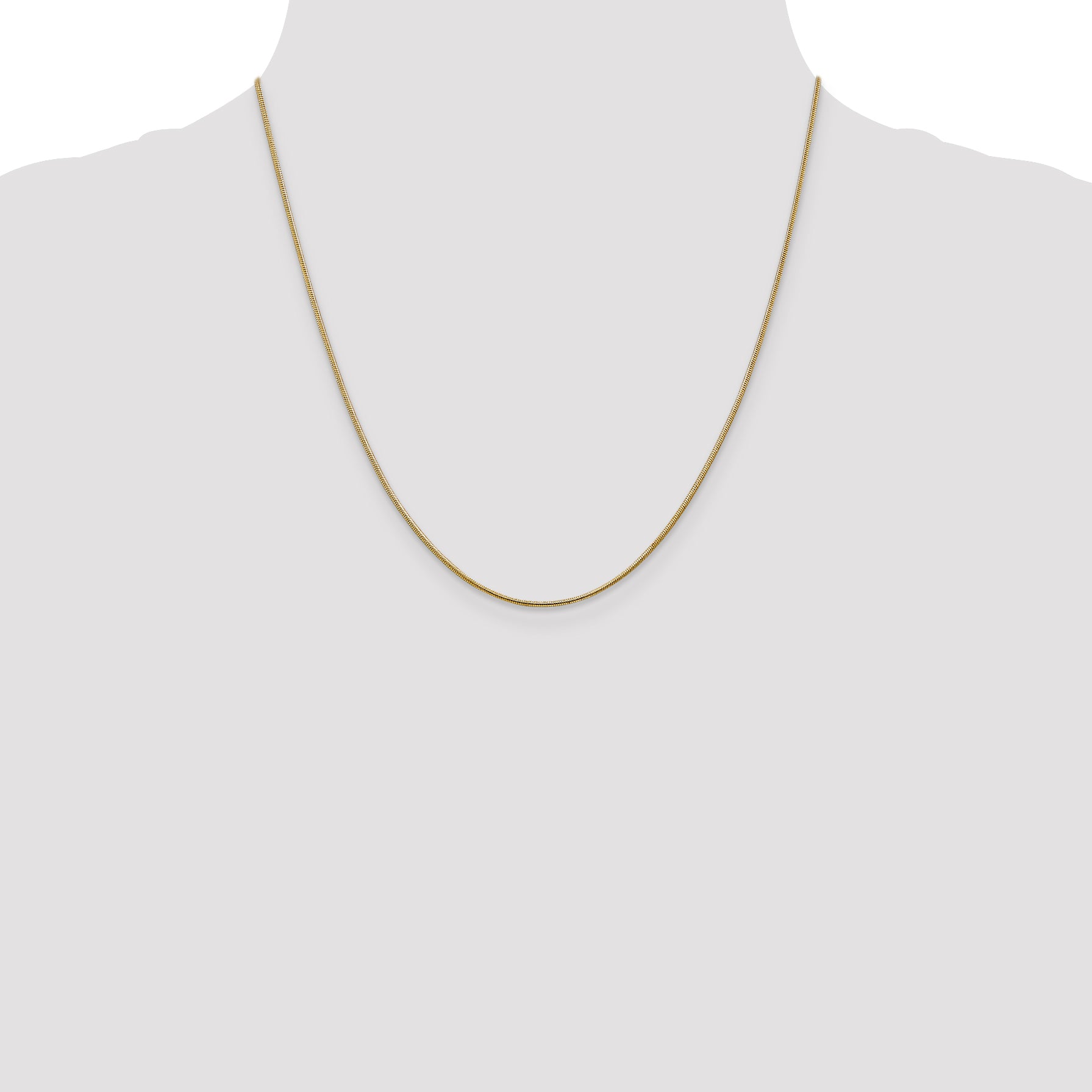 20 Inch 14K 1mm Round Snake Chain