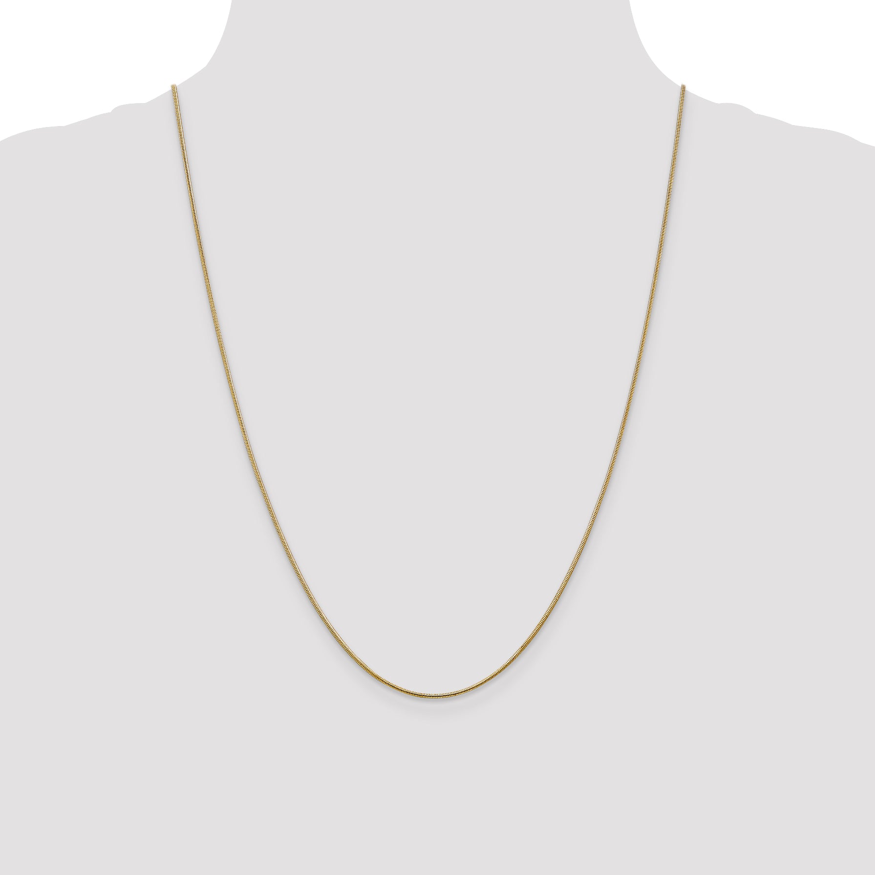 24 Inch 14K 1mm Round Snake Chain