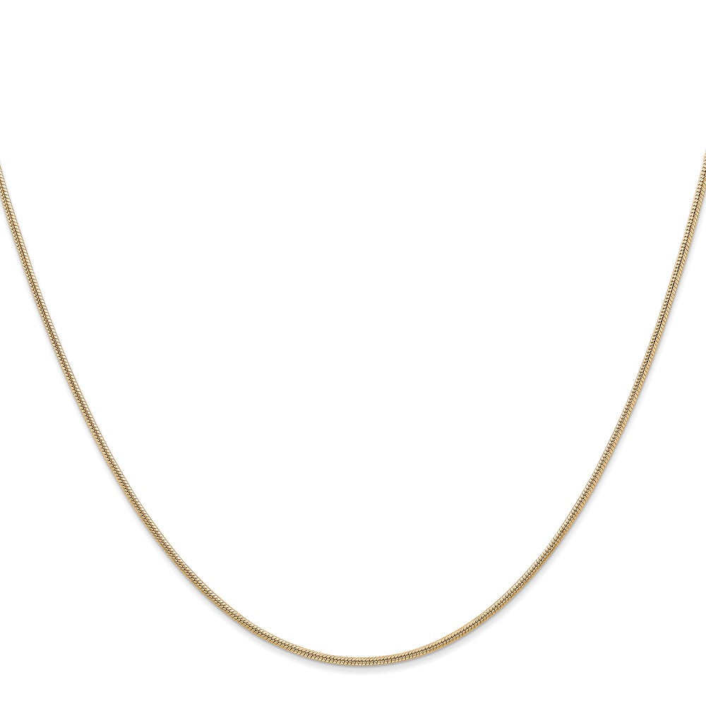 16 Inch 14K 1.3mm Round Snake Chain Necklace