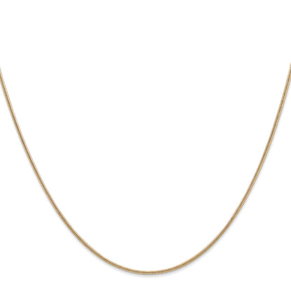 18 Inch 14K 1.3mm Round Snake Chain