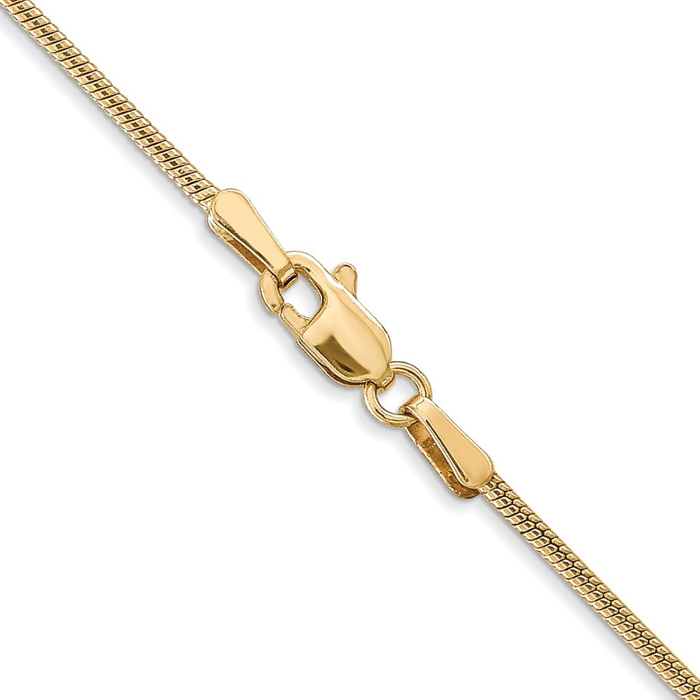 16 Inch 14K 1.3mm Round Snake Chain Necklace