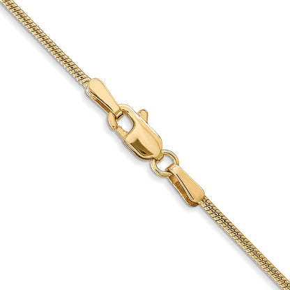 16 Inch 14K 1.3mm Round Snake Chain Necklace