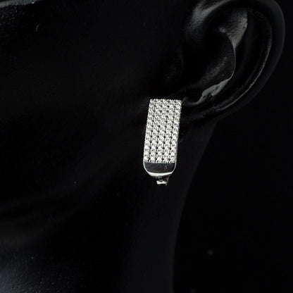 14K White Gold Chevron 5 Row Tennis Cubic Zirconia Set