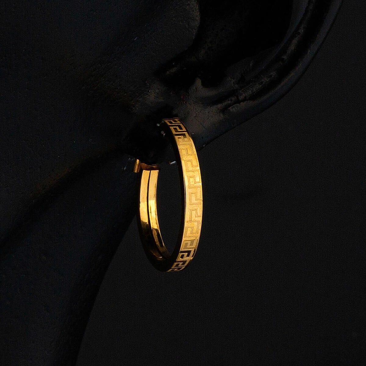 14K Yellow Gold Designer Inspired 3 cm Diameter Hoop Earrings (1.36 g)
