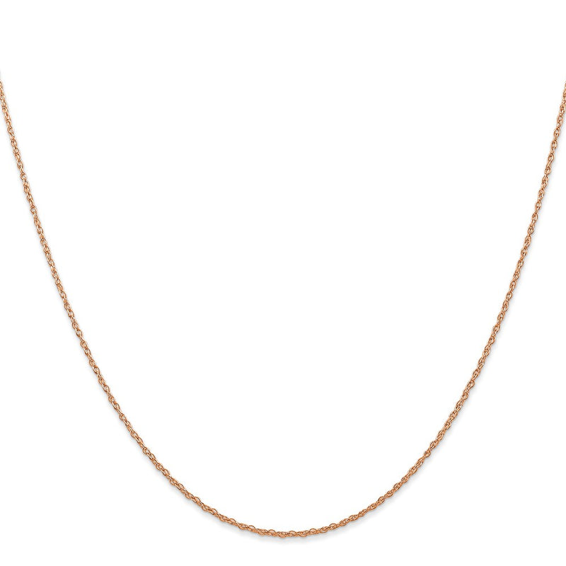 14K Rose Gold Carded .7mm Cable Rope With Spring Ring Clasp Chain Necklace