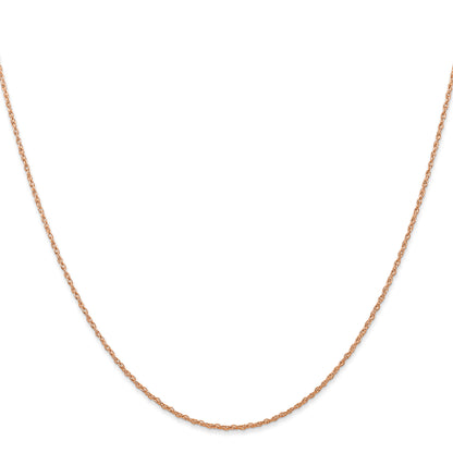 14K Rose Gold 16 Inch Carded .7mm Cable Rope With Spring Ring Clasp Chain Necklace