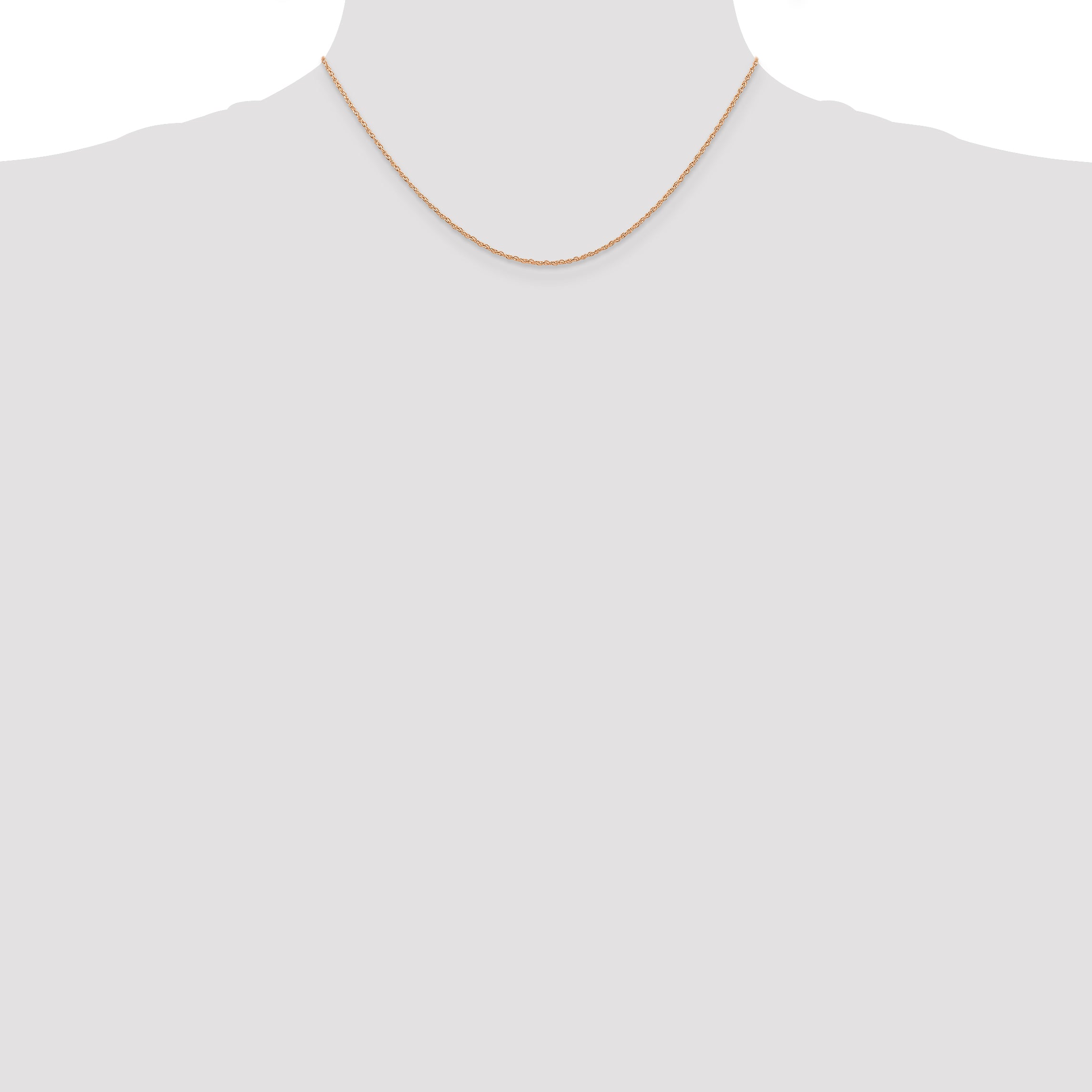 14K Rose Gold 16 Inch Carded .7mm Cable Rope With Spring Ring Clasp Chain Necklace