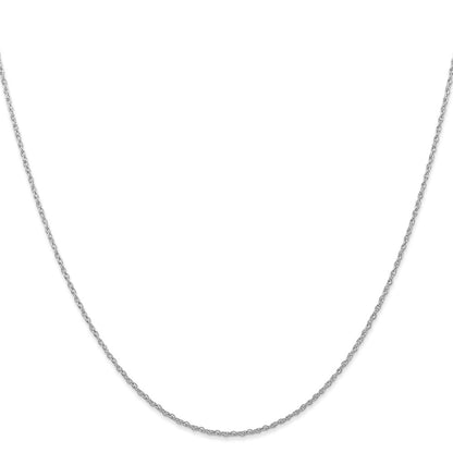 14K White Gold 20 inch Carded .7mm Cable Rope with Spring Ring Clasp Chain Necklace