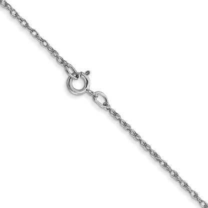 14K White Gold 20 inch Carded .7mm Cable Rope with Spring Ring Clasp Chain Necklace