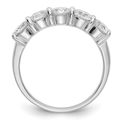 True Origin 14K White Gold 1 7/8 carat Lab Grown Diamond VS+ F+ Complete Round Five Stone Ring