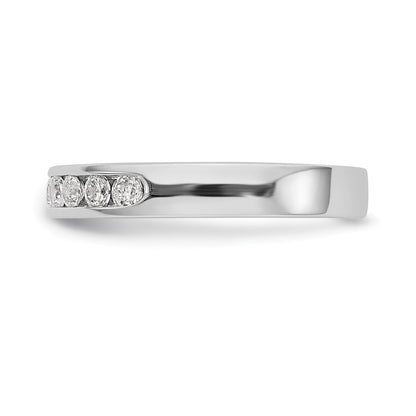 Platinum 9-Stone 1/2 carat Round Diamond Complete Channel Wedding Band Ring