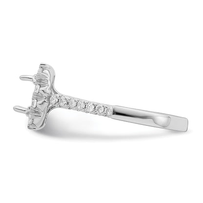True Origin 14K White Gold 3/4 carat Lab Grown Diamond VS+ F+ Semi-Mount Asscher Halo Engagement Ring