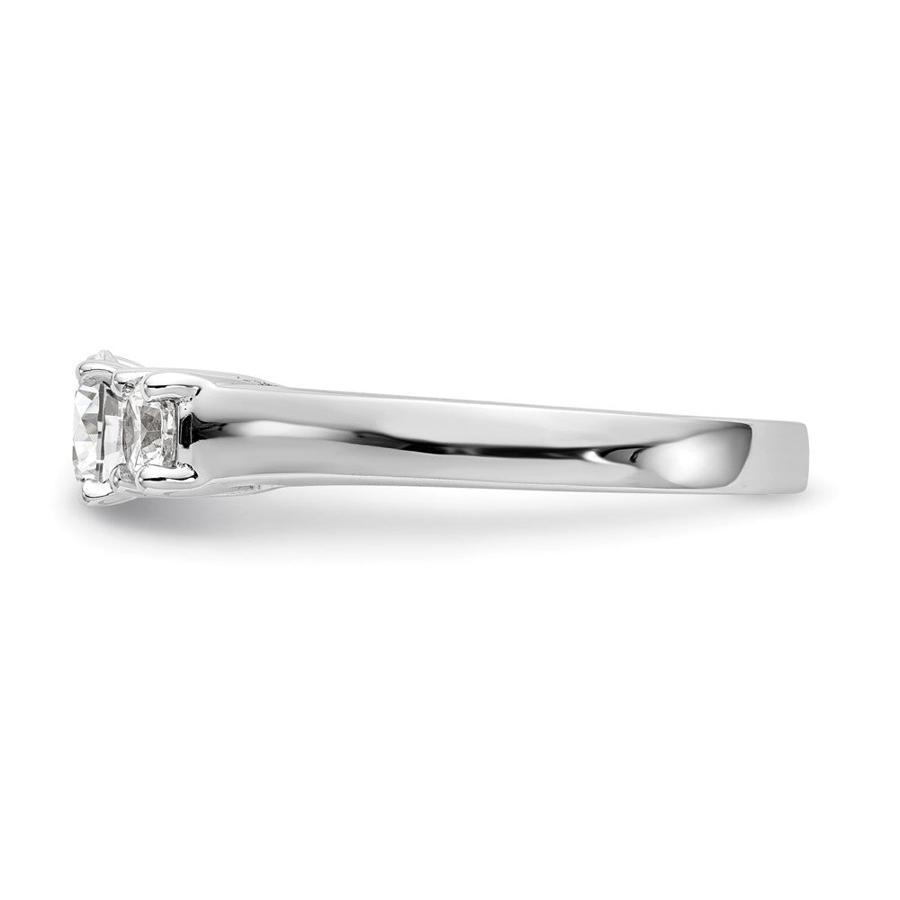 14K White Gold Round Simulated Diamond Halo Engagement Ring