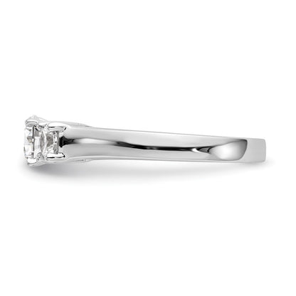 14K White Gold Round Simulated Diamond Halo Engagement Ring