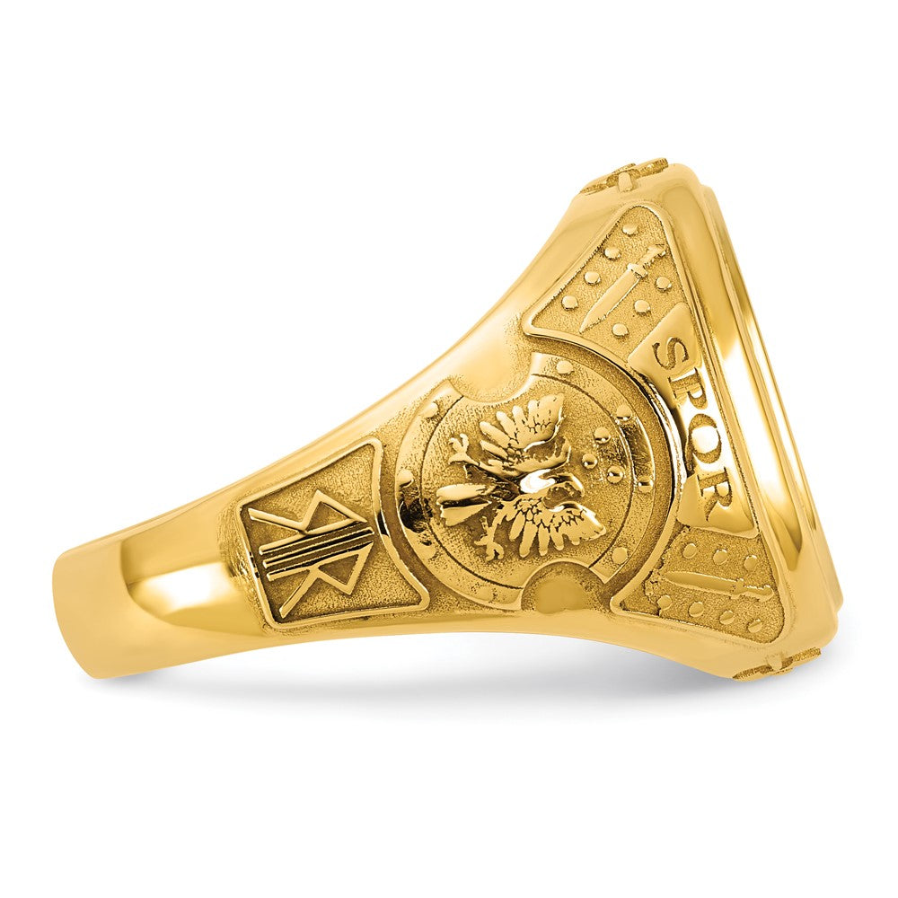 14K Two-Tone Gold Engravable Square with Rounded Corners Signet ring