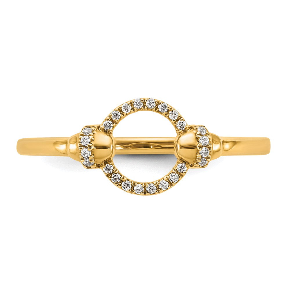 14K Yellow Gold Polished Diamond Open Circle Fashion Ring