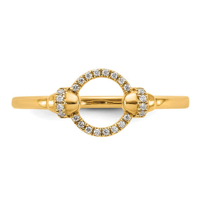 14K Yellow Gold Polished Diamond Open Circle Fashion Ring