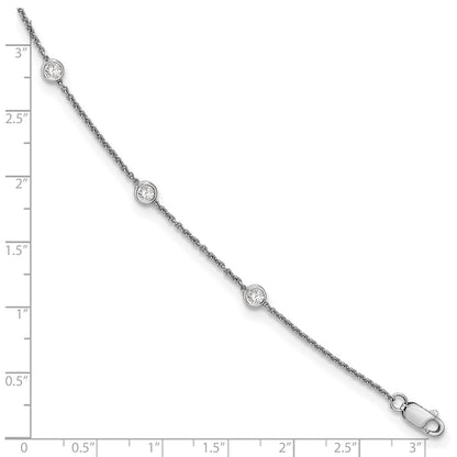 True Origin 14K White Gold 3/8 carat Lab Grown Diamond VS+ F+ Complete 7 Station 7 in Bracelet