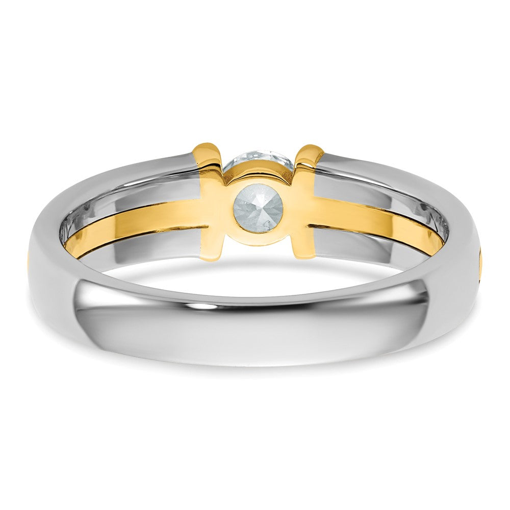 14K Two-Tone Gold .5ct Mens Wedding Band Ring