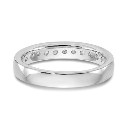 14K White Gold 11-Stone Diamond Channel Wedding Band Ring