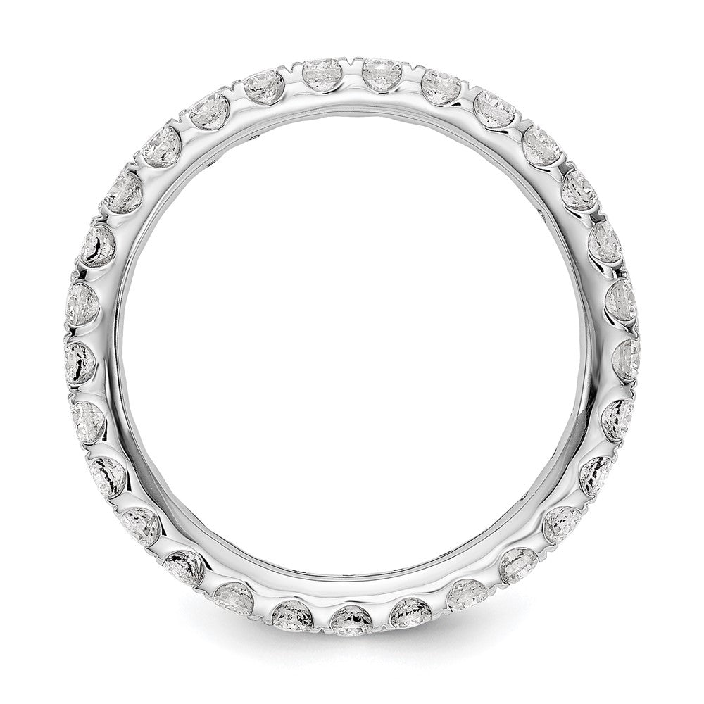 True Origin 14K White Gold 1 carat Lab Grown Diamond VS+ F+ Size 9 Complete Eternity Wedding Band Ring