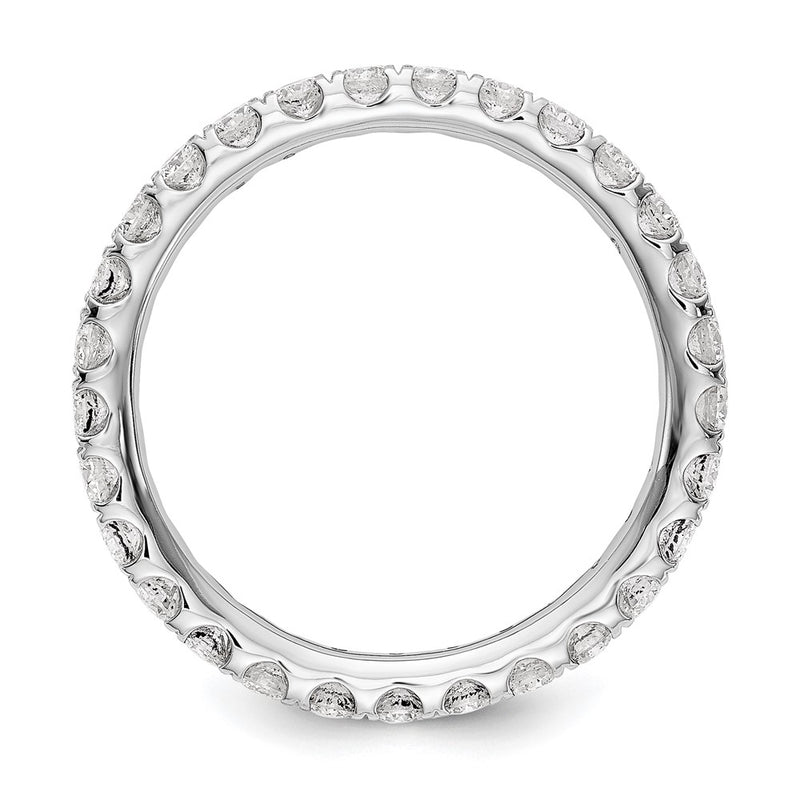 True Origin 14K White Gold 1 carat Lab Grown Diamond VS+ F+ Size 9 Complete Eternity Wedding Band Ring