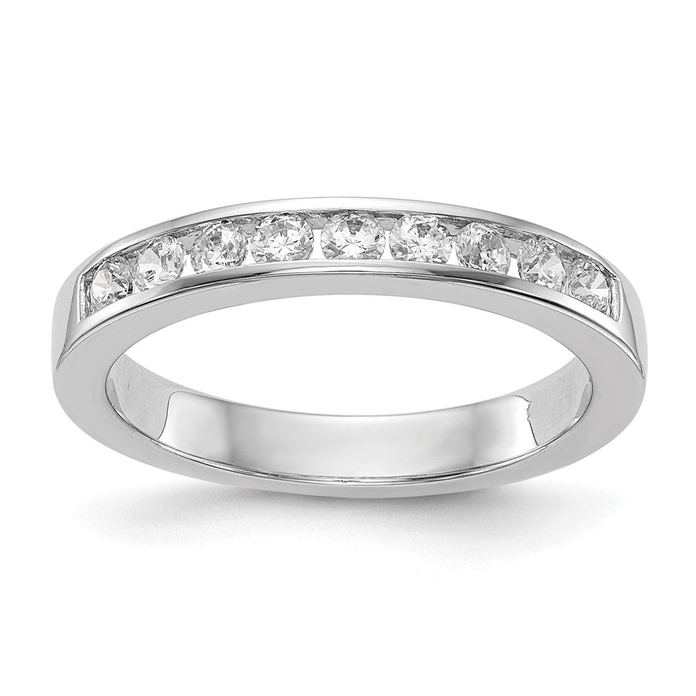 14K White Gold 1/2 carat Lab Grown Diamond VS/SI+ G+ Complete Wedding Band Ring