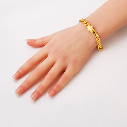 22K Yellow Gold Italian Curb Chain Bracelet (16.36 g)