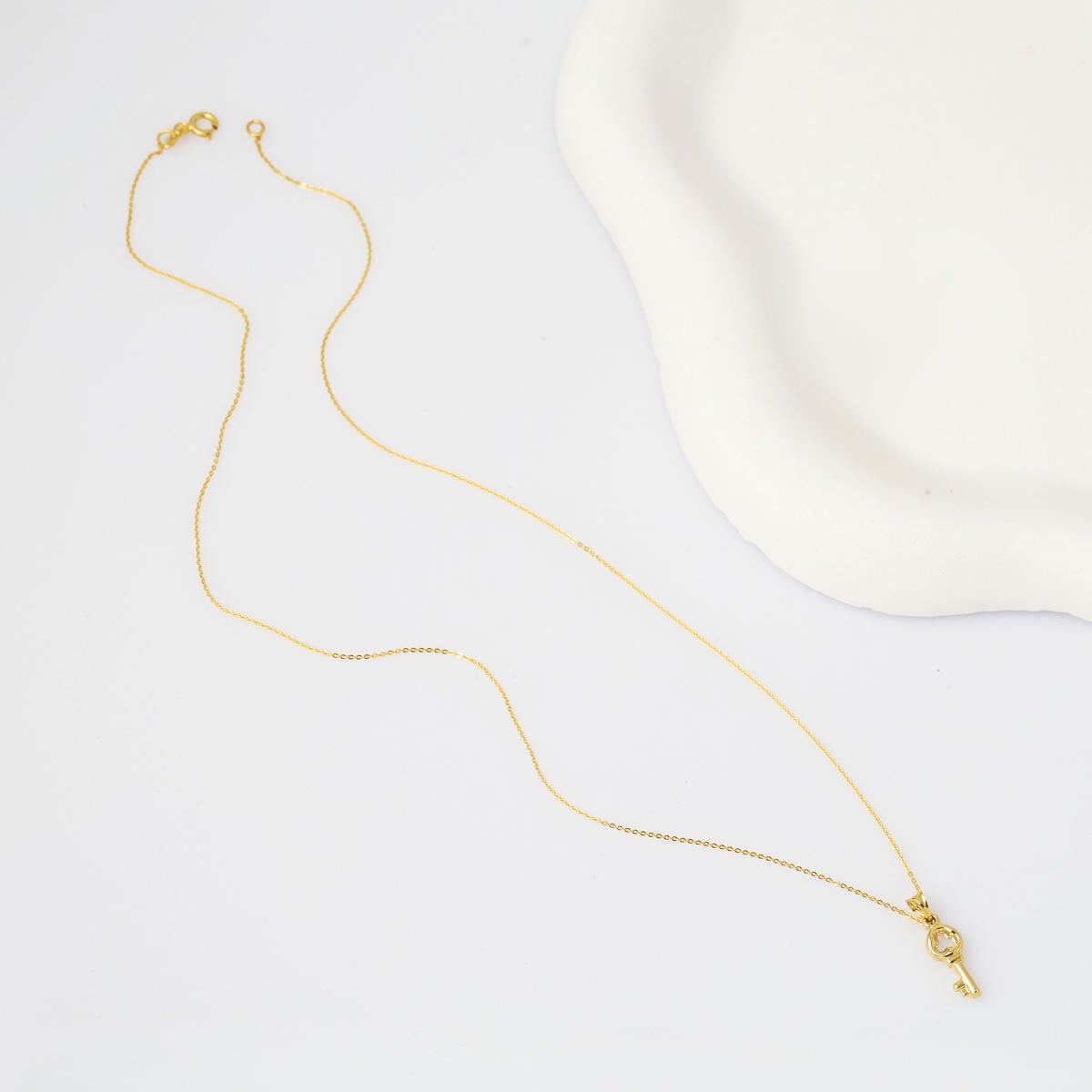 14K Yellow Gold Key Necklace