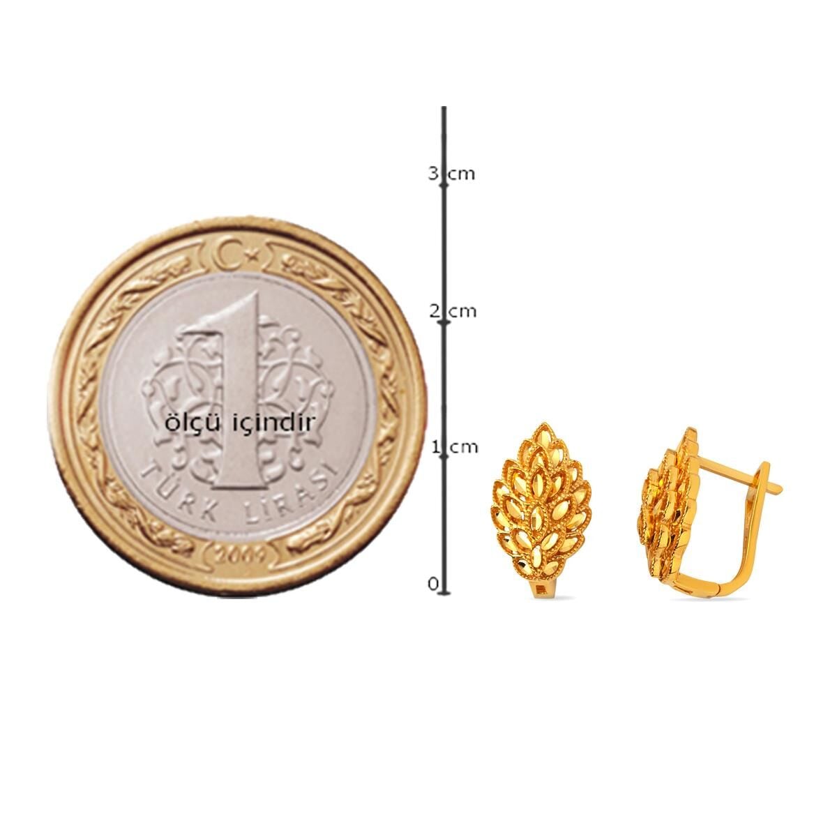 22K Yellow Gold Leaf Earrings (6.54 g)