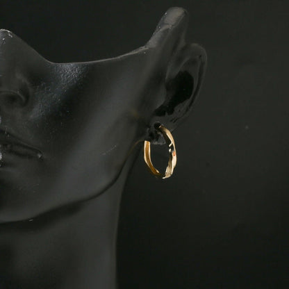 14K Yellow Gold Italian Twisted Hoop Earrings (2.51 g)