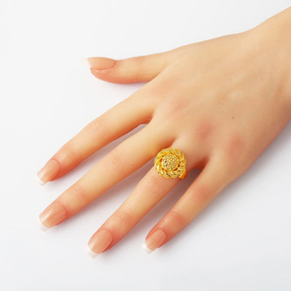 14K Yellow Gold Nevbahar Engraved Ring